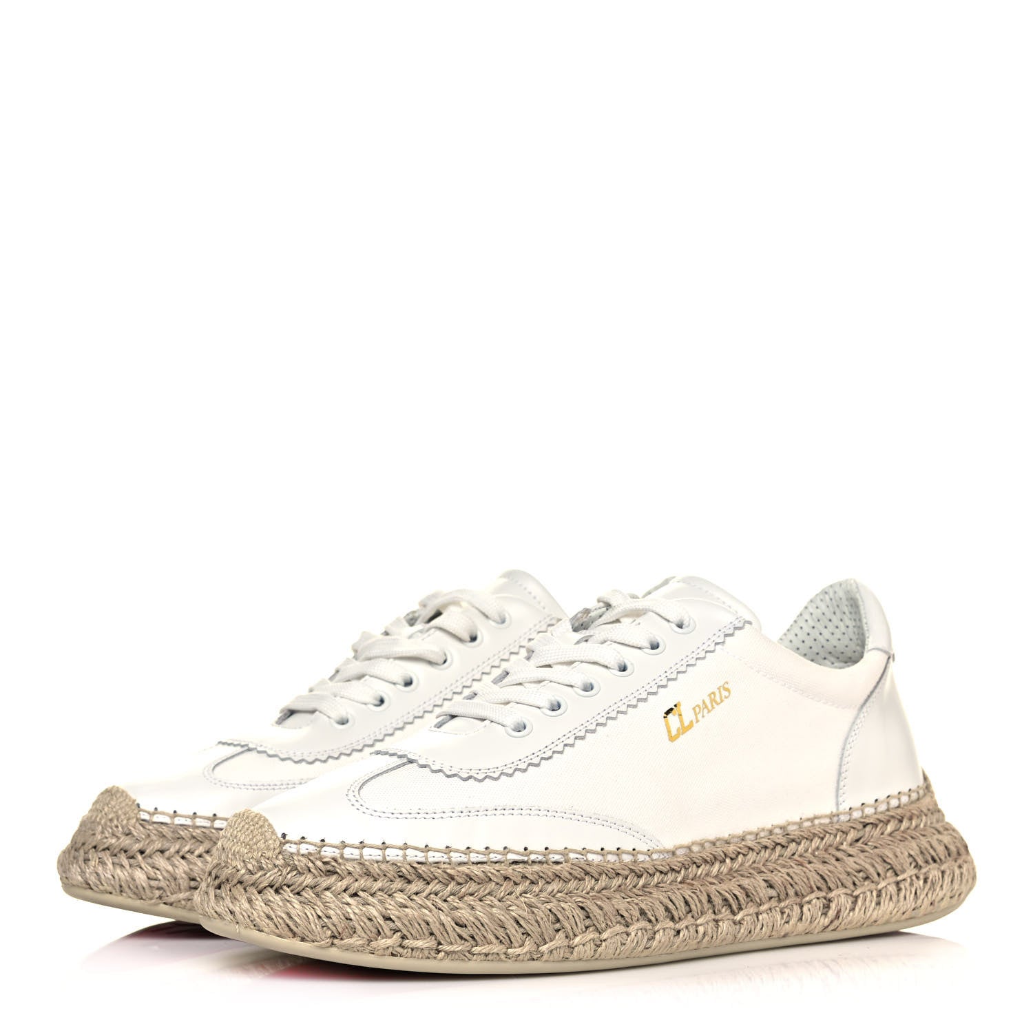 Christian Louboutin Toile Calfskin Espasneak Flat Sneaker 41 Ivory 3 of 10