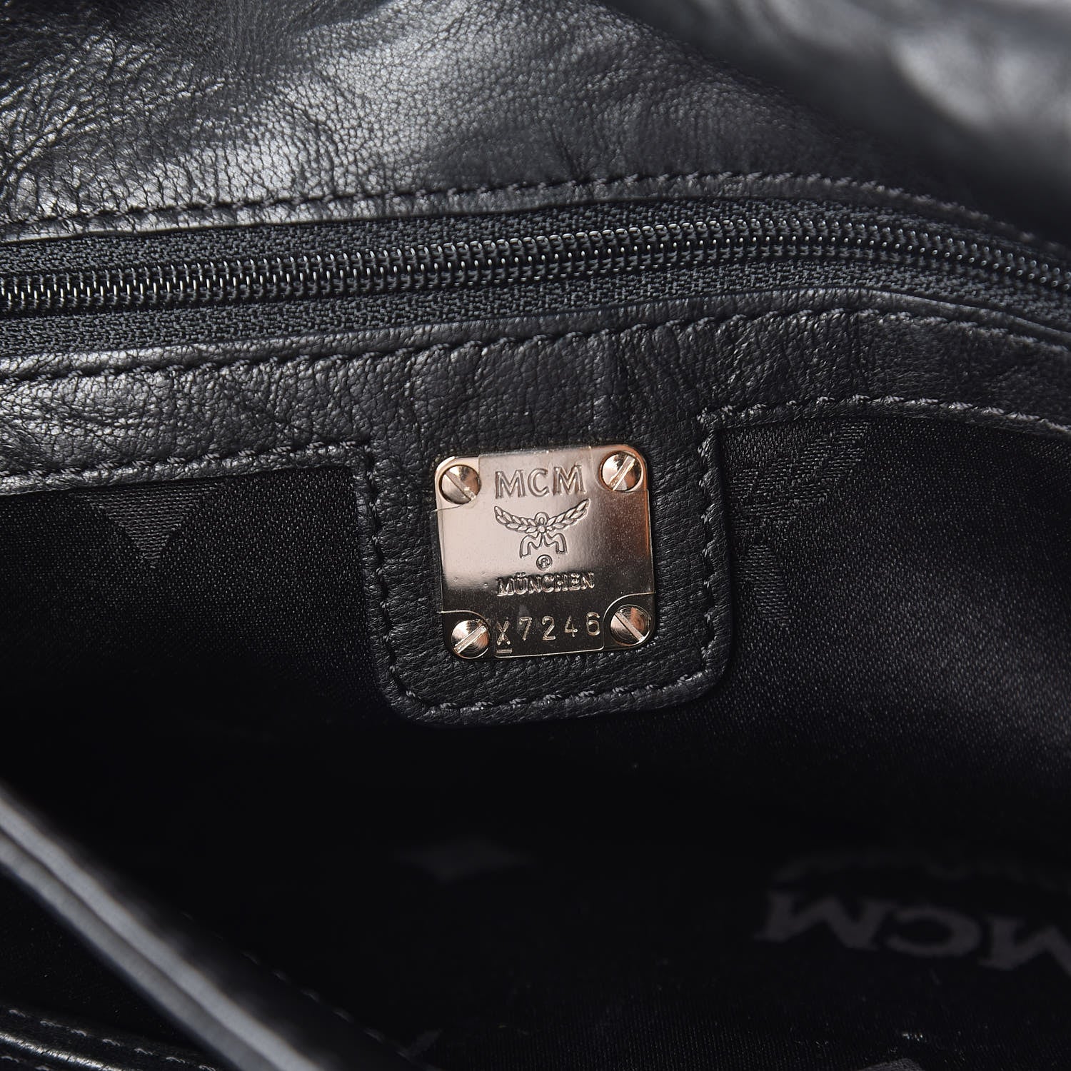 MCM Lambskin Flap Bag Black 7 of 12