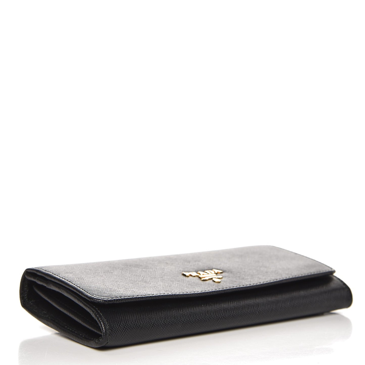 Saffiano Metal Continental Flap Wallet Nero Black