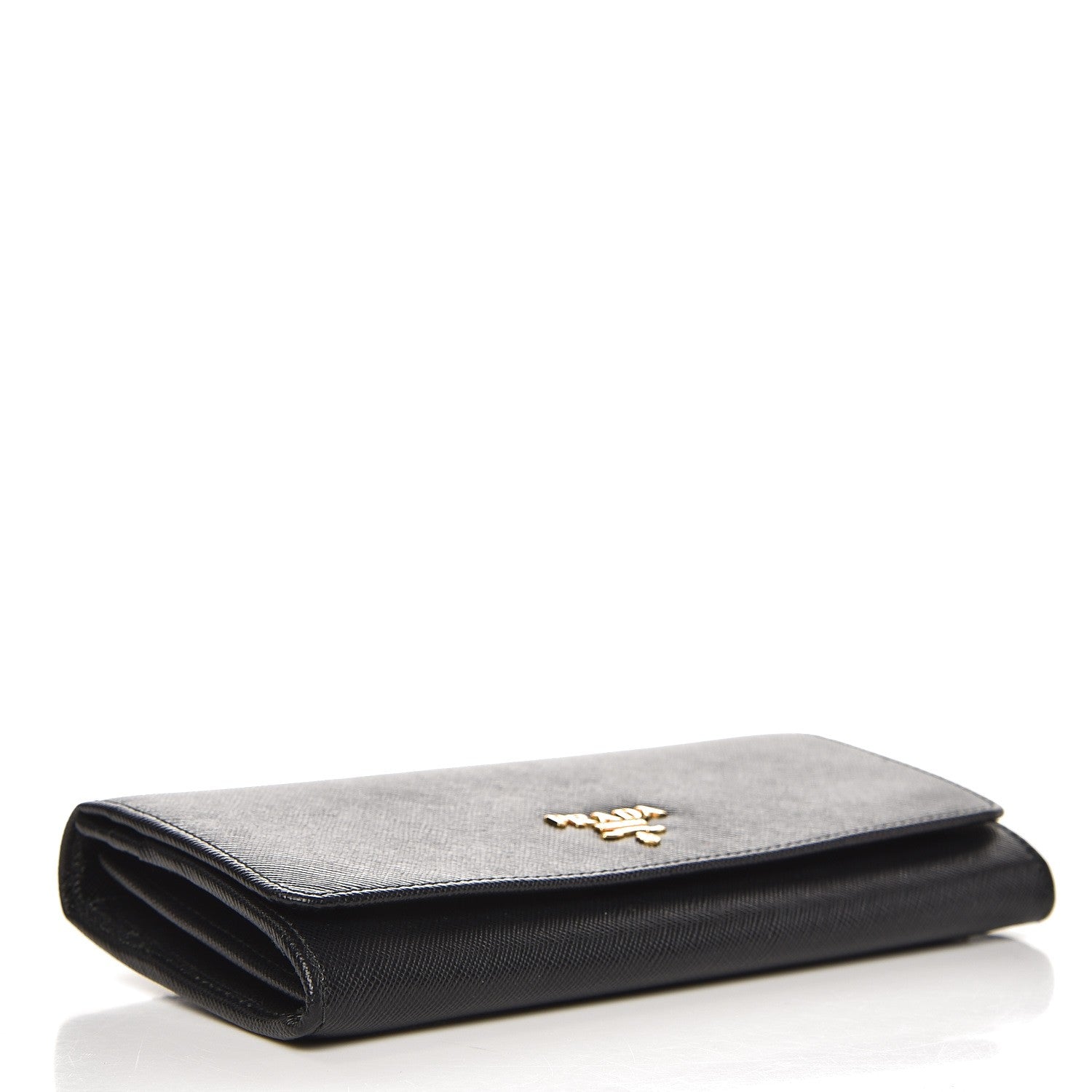 Prada Saffiano Metal Continental Flap Wallet Nero Black 4 of 8