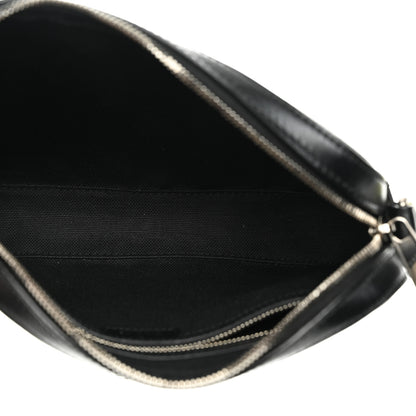 Gucci GG Supreme Monogram Azalea Calfskin Retro Interlocking G Wristlet Shoulder Bag Black 5 of 11