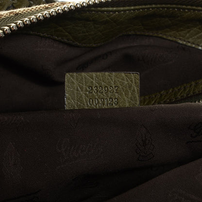 Gucci Monogram Large Bamboo Bar Tassel Shoulder Bag Green 7 of 9