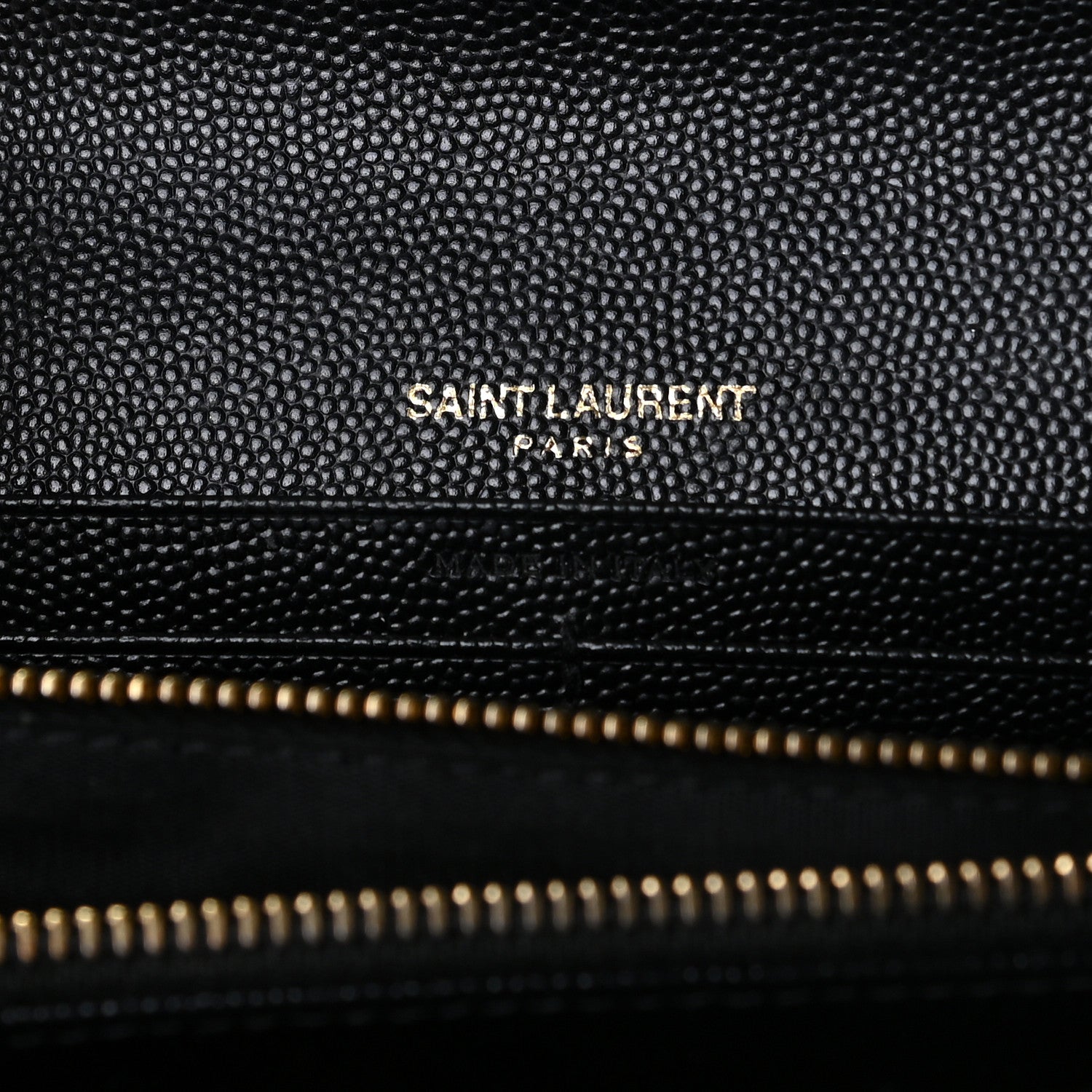 Saint Laurent Grain De Poudre Matelasse Chevron Monogram Flap Wallet Black 10 of 11