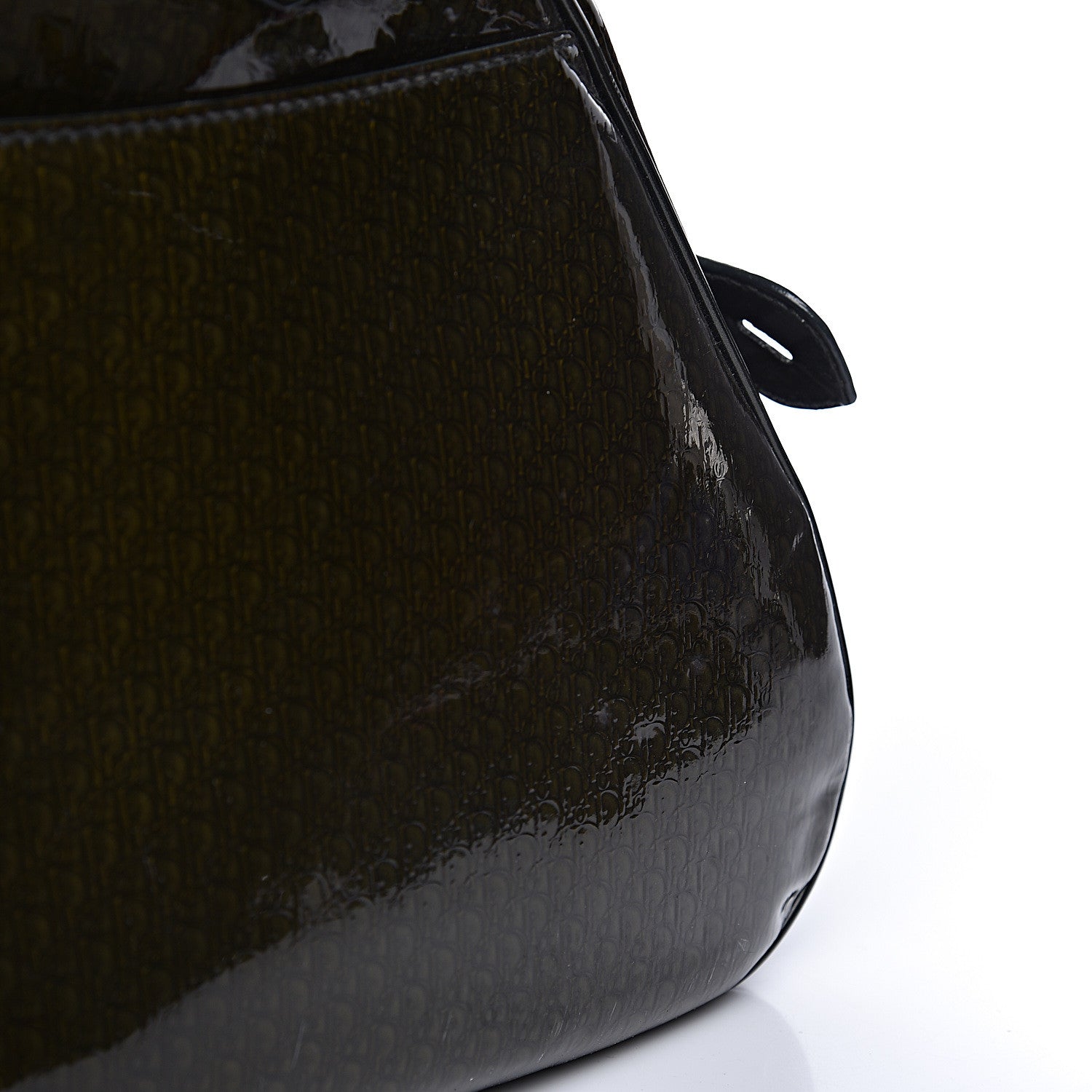 Christian Dior Patent Diorissimo Saddle Bowler Green 13 of 15
