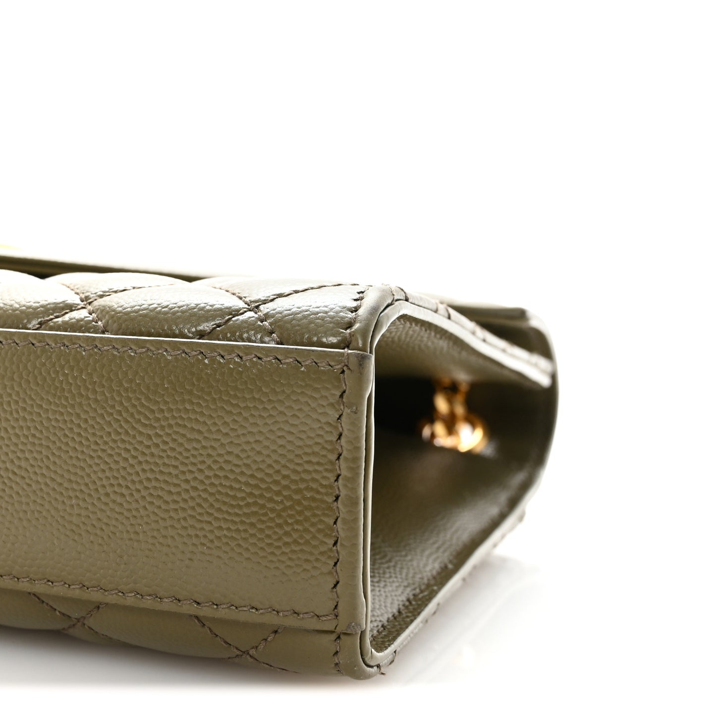 Grain De Poudre Textured Mixed Matelasse Triquilt Medium Monogram Satchel Light Sage