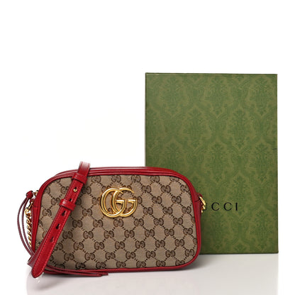 Gucci Monogram Azalea Calfskin Matelasse Diagonal Small GG Marmont Chain Shoulder Bag Beige Ebony New Cherry Red 12 of 12