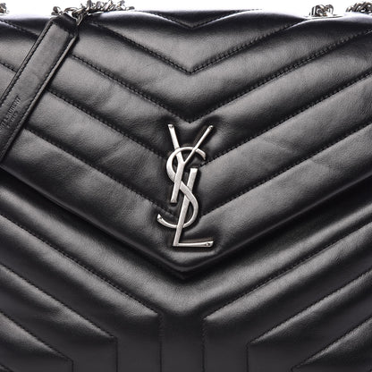 Saint Laurent Calfskin Y Quilted Monogram Medium Loulou Chain Satchel Black 10 of 10