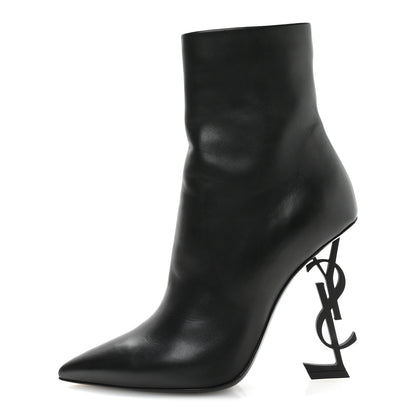 Saint Laurent Calfskin Opyum Ankle Boots 39.5 Black 1 of 9