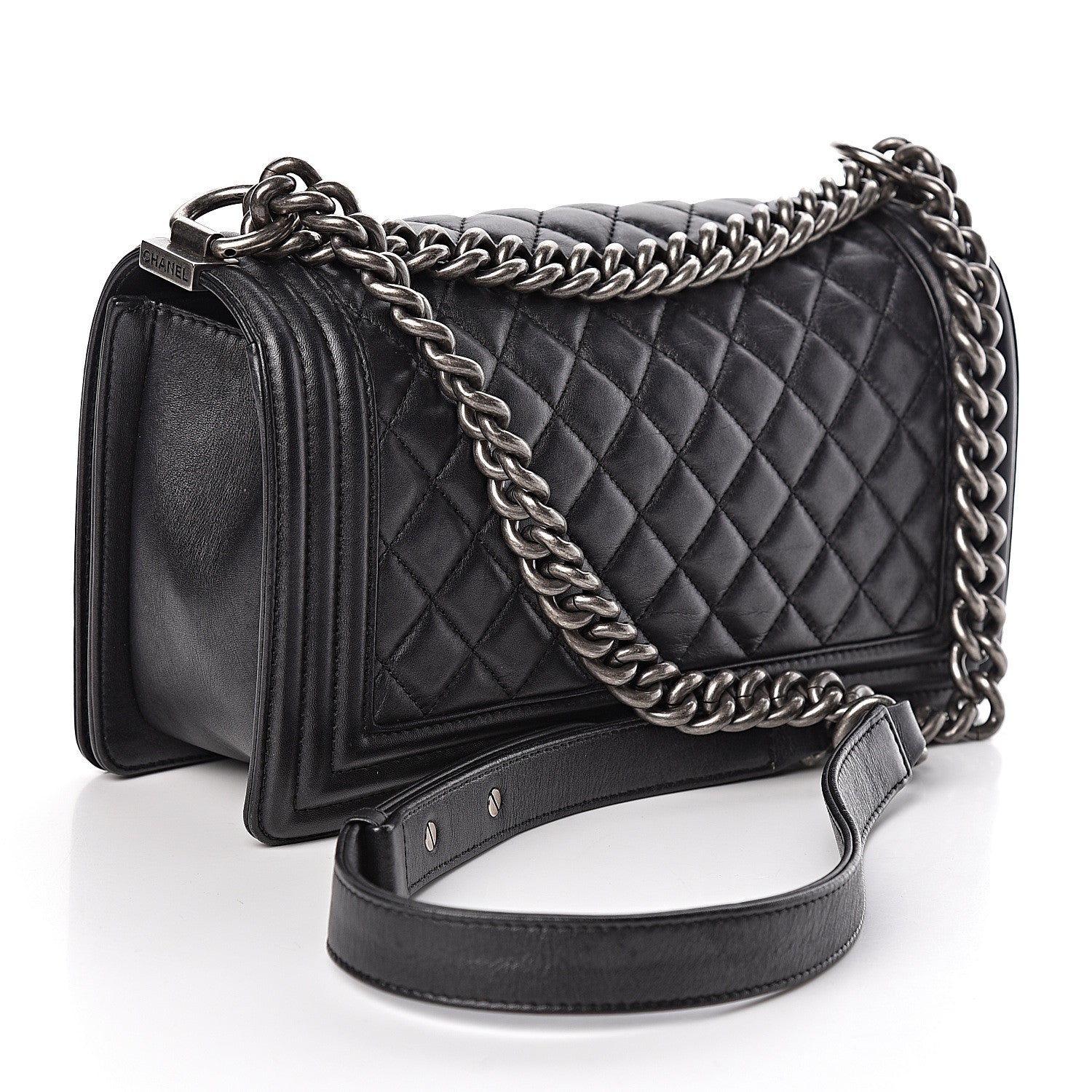Chanel Lambskin Quilted Medium Boy Flap Black 3 of 20