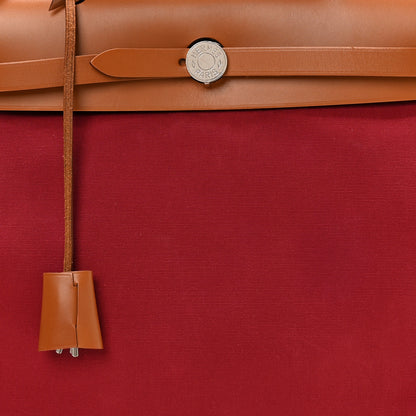 Hermes Vache Hunter Toile Officier Herbag Zip 31 PM Rubis Natural 9 of 11