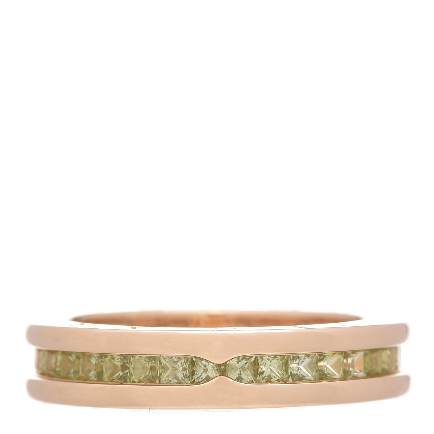 Bulgari 18K Yellow Gold Peridot B.Zero1 Band Ring 57 8 3 of 7