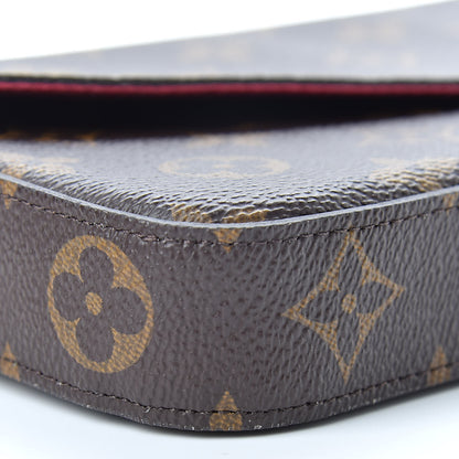Louis Vuitton Monogram Pochette Felicie Chain Wallet Fuchsia 12 of 13