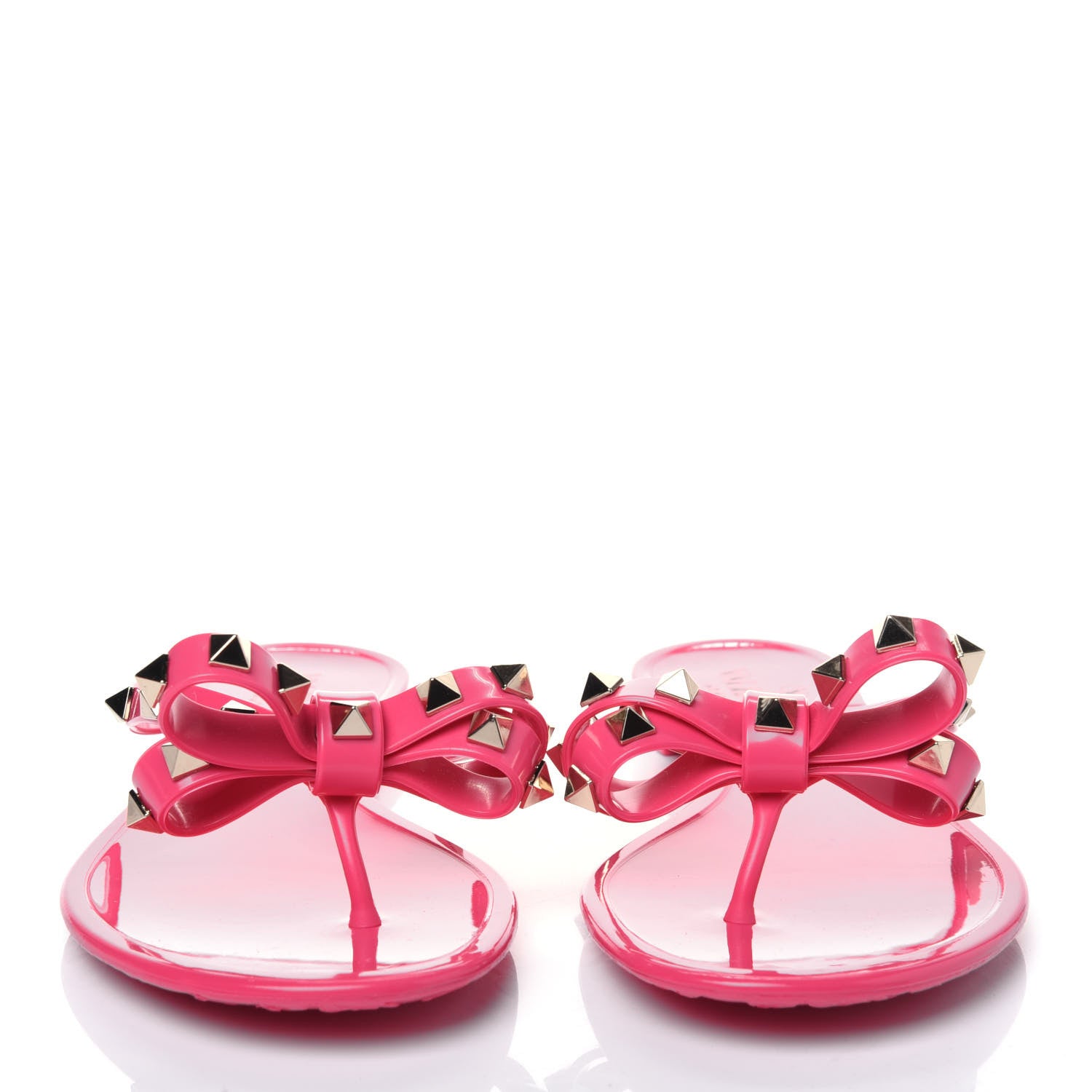 Valentino Garavani PVC Jelly Rockstud Bow Thong Sandals 37 Pink 2 of 9