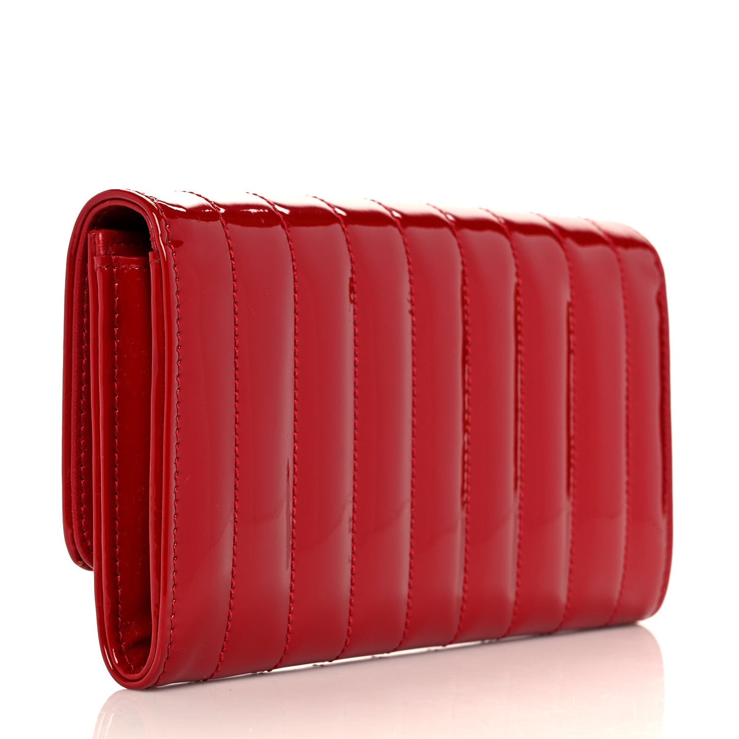 Patent Calfskin Matelasse Monogram Large Vicky Continental Wallet Rouge Eros