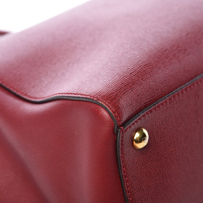 Fendi Vitello Elite Regular 2Jours Tote Rosso Scuro Ciliegia 15 of 18