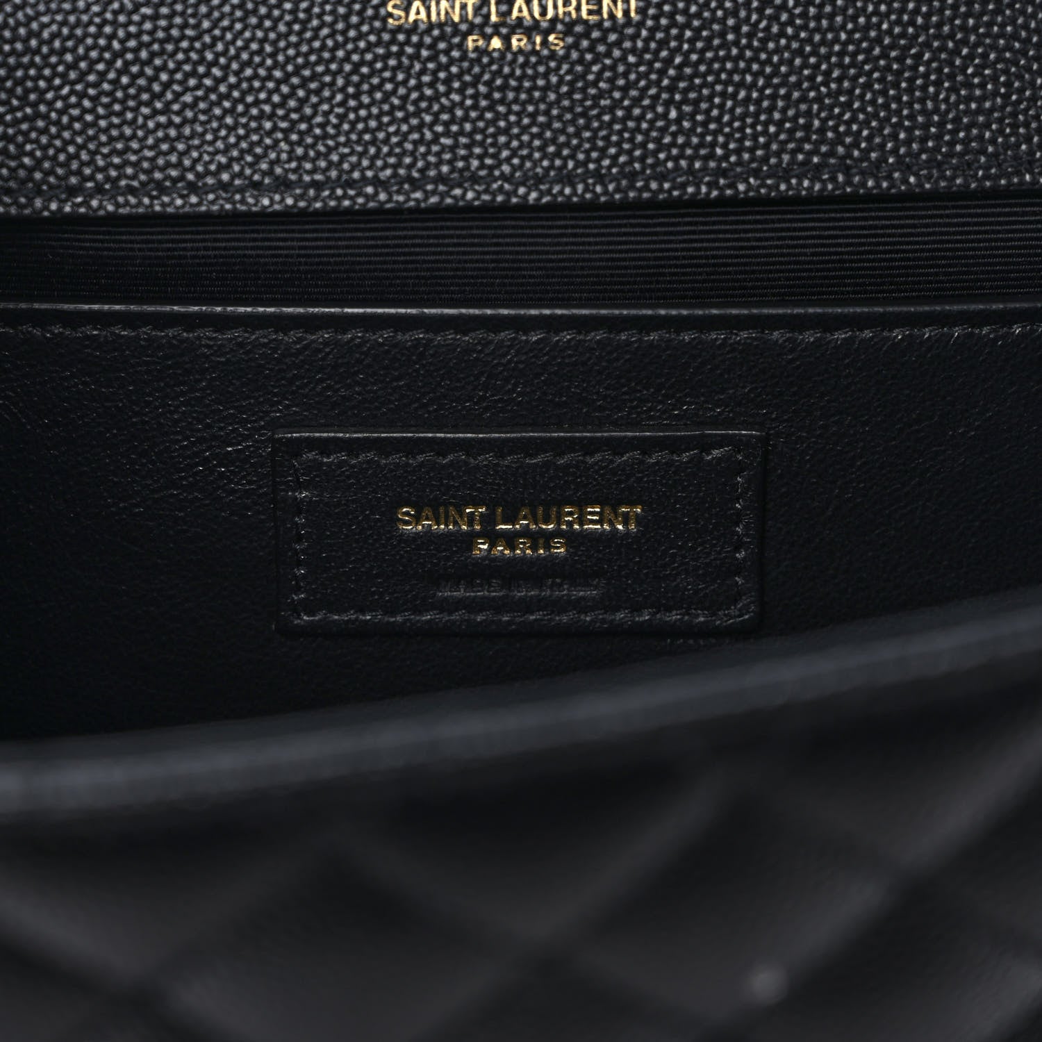 Saint Laurent Grain De Poudre Textured Mixed Matelasse Triquilt Medium Monogram Satchel Black 5 of 8