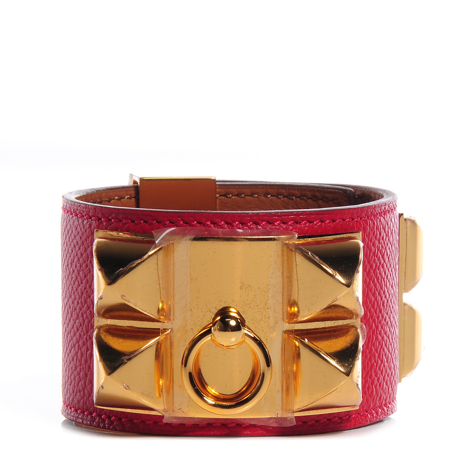 Hermes Epsom Collier de Chien CDC Bracelet Small Rouge Casaque 1 of 6
