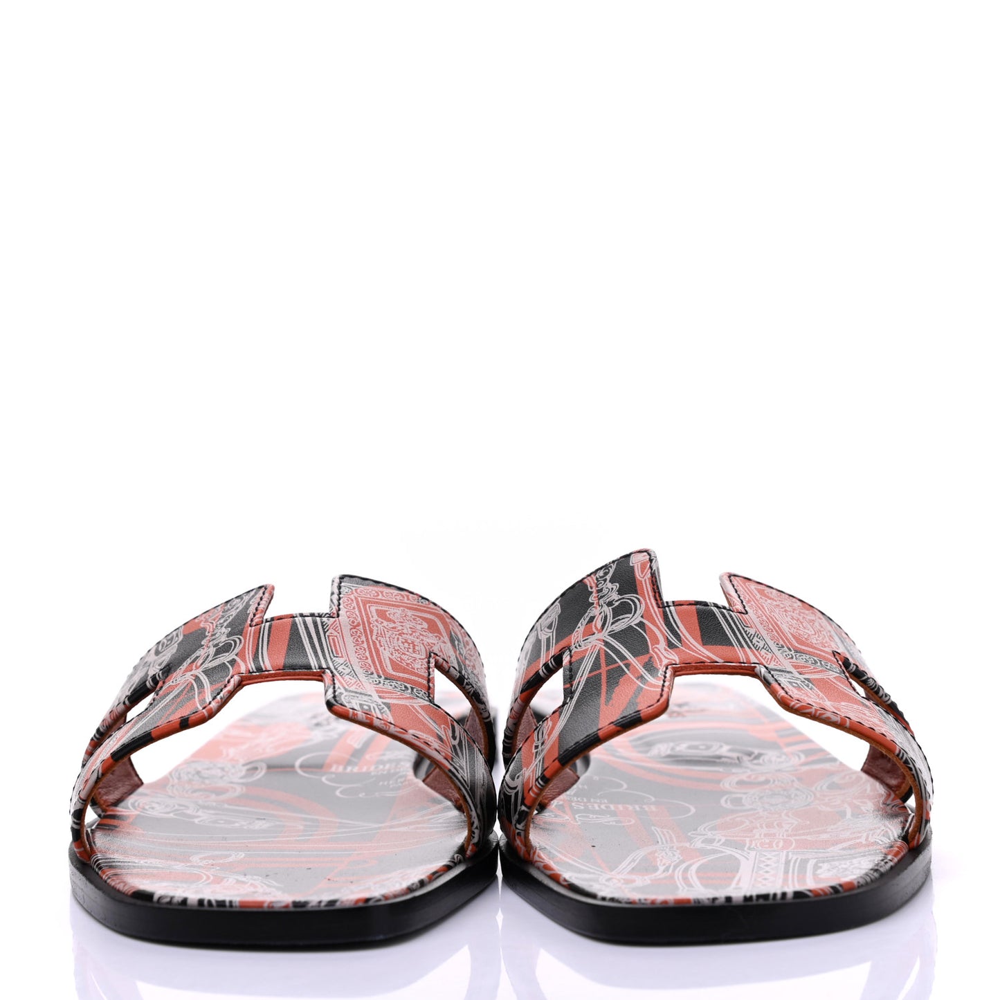 Calfskin Printed Brides de Gala en Desordre Oran Sandals 38.5 Multicolor Rose Aube