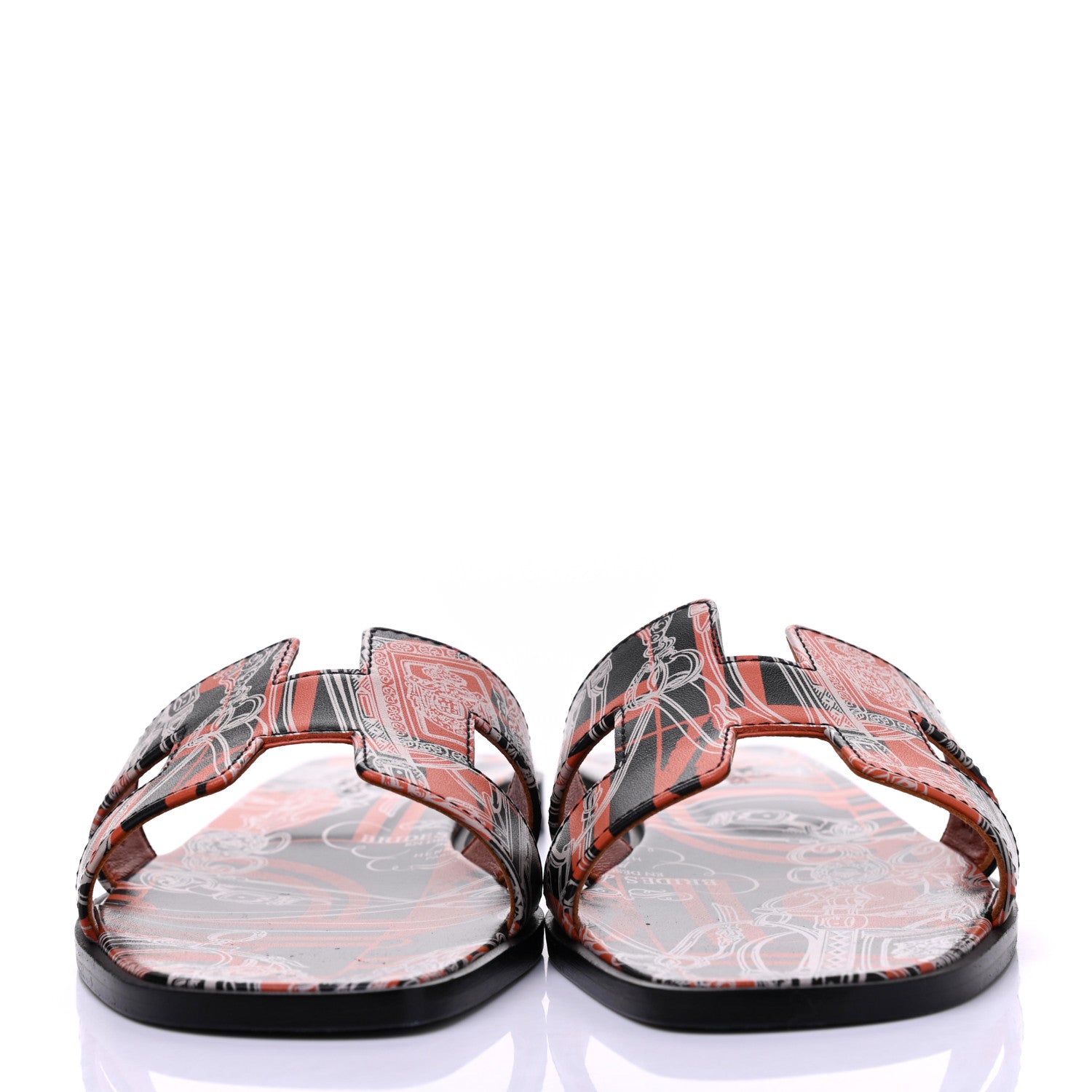 Hermes Calfskin Printed Brides de Gala en Desordre Oran Sandals 38.5 Multicolor Rose Aube 2 of 8