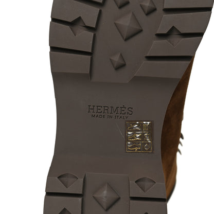 Hermes Suede Calfskin Mens Denivele Ankle Boots 41 Marron Cannelle Black 8 of 10