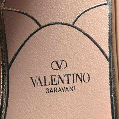 Valentino Garavani Metallic Kidskin Jewel Button Mary Jane Flats 38.5 Gold Pink 8 of 9