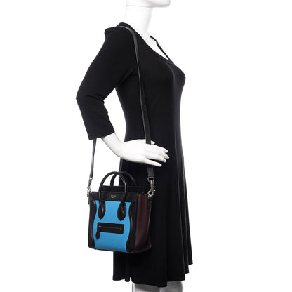 Celine Smooth Calfskin Nano Tri-Color Luggage Turquoise 2 of 12