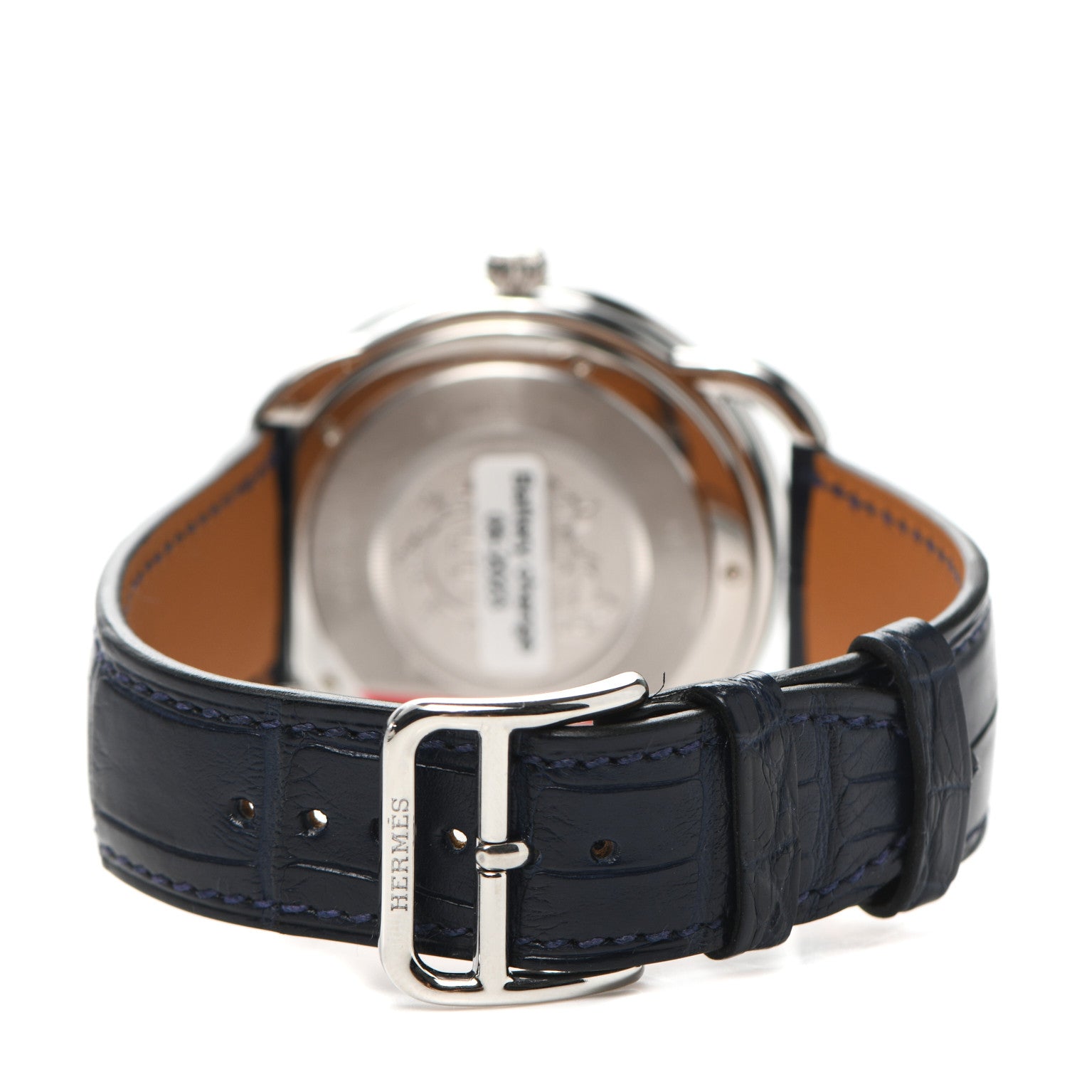 Hermes Stainless Steel Alligator 40mm Arceau Quartz Watch Bleu Abysse 3 of 5