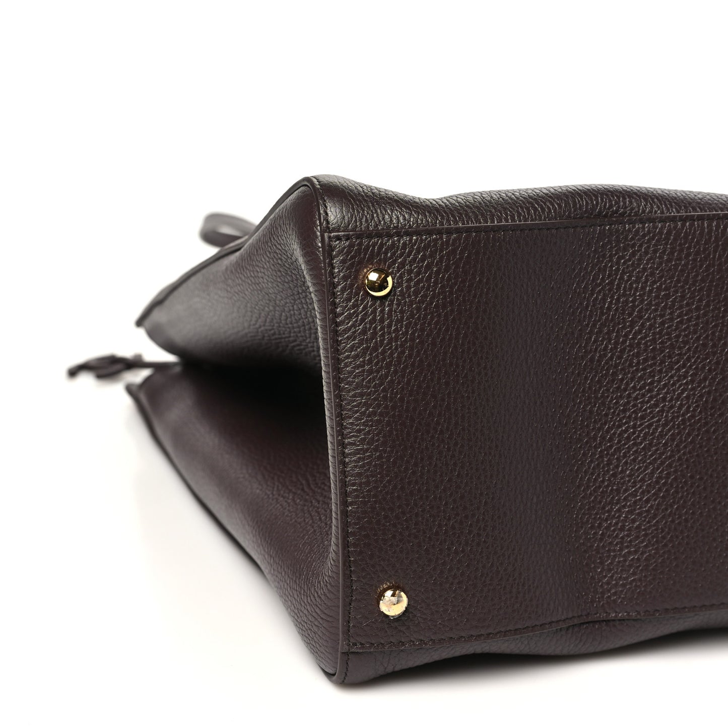 Grained Calfskin Large Shopping Bag Brown