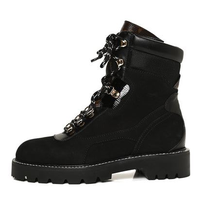 Louis Vuitton Nubuck Epi Monogram Territory Flat Ranger Boots 37 Black 1 of 11