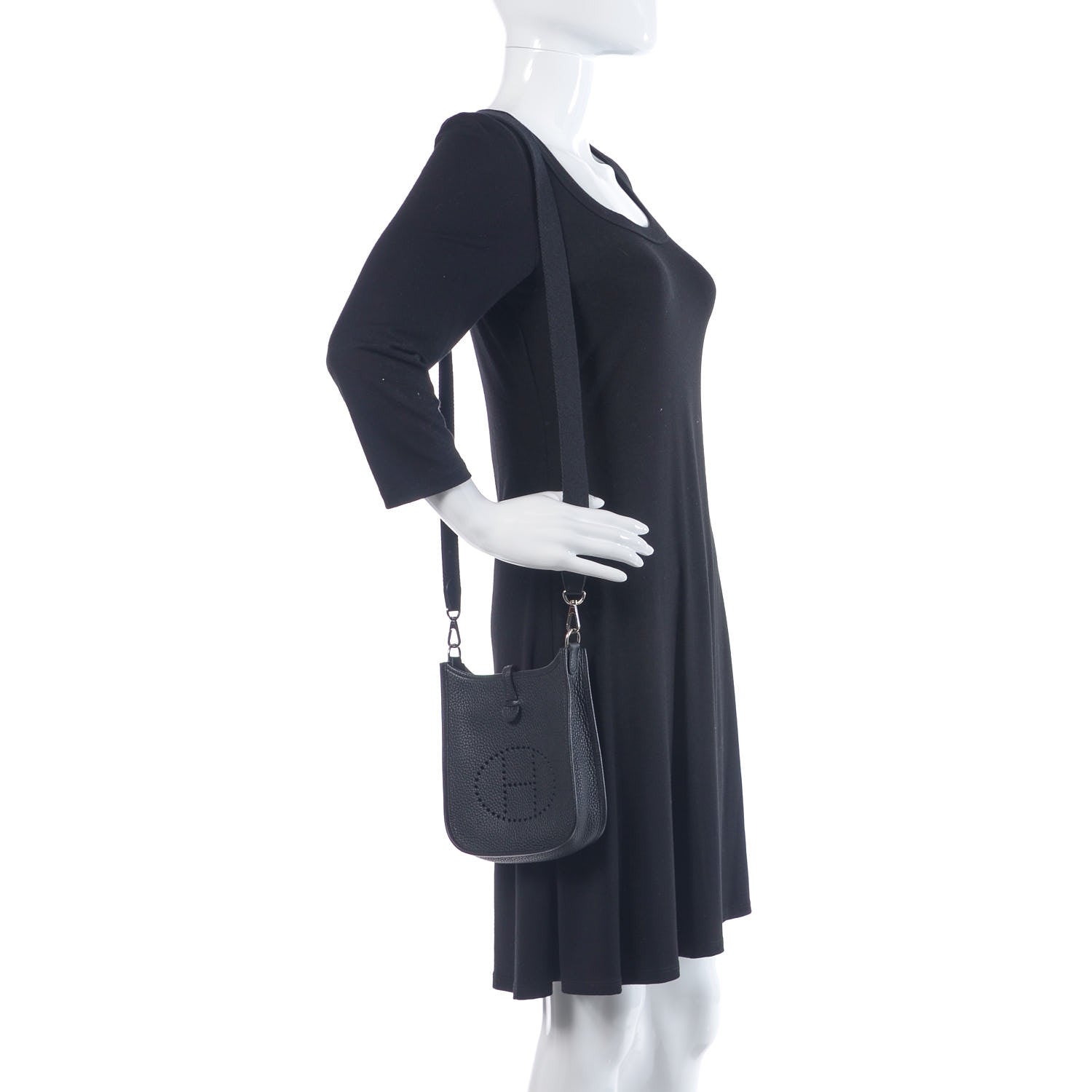 Hermes Taurillon Clemence Evelyne TPM Black 2 of 10