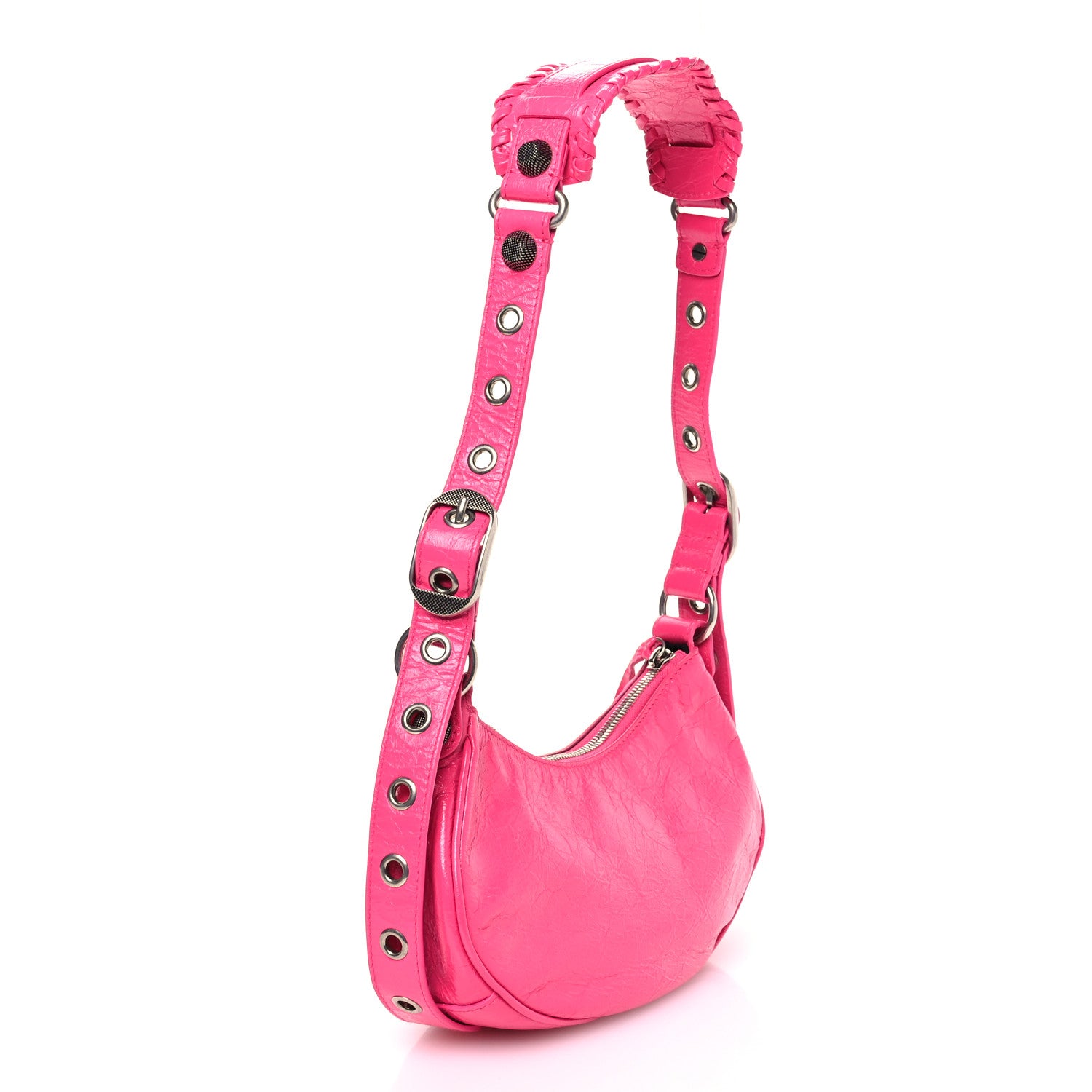 Balenciaga Agneau Arena Le Cagole Shoulder Bag XS Hot Pink 4 of 12