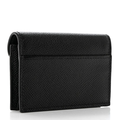 Christian Dior Grained Calfskin Saddle Card Holder Black 3 of 9