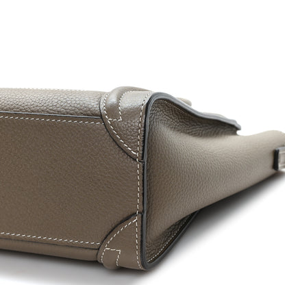 Celine Drummed Calfskin Nano Luggage Souris 10 of 11