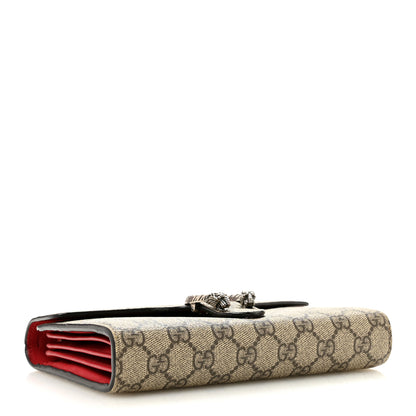 Gucci GG Supreme Monogram Mini Dionysus Chain Wallet Beige Vulcanic Red 4 of 13