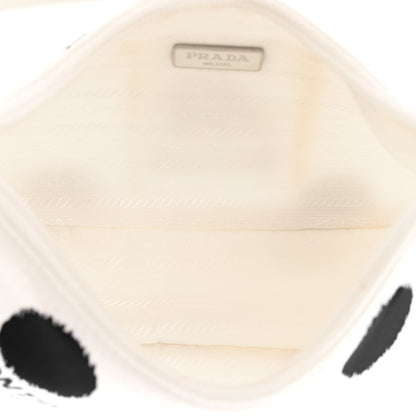Prada Tessuto Nylon Polka-Dot Mini Re-Edition 2000 Bag White Black 5 of 13