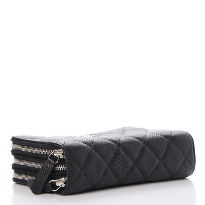 Chanel Caviar Quilted Large Zip Around Phone Holder Black 14 of 15
