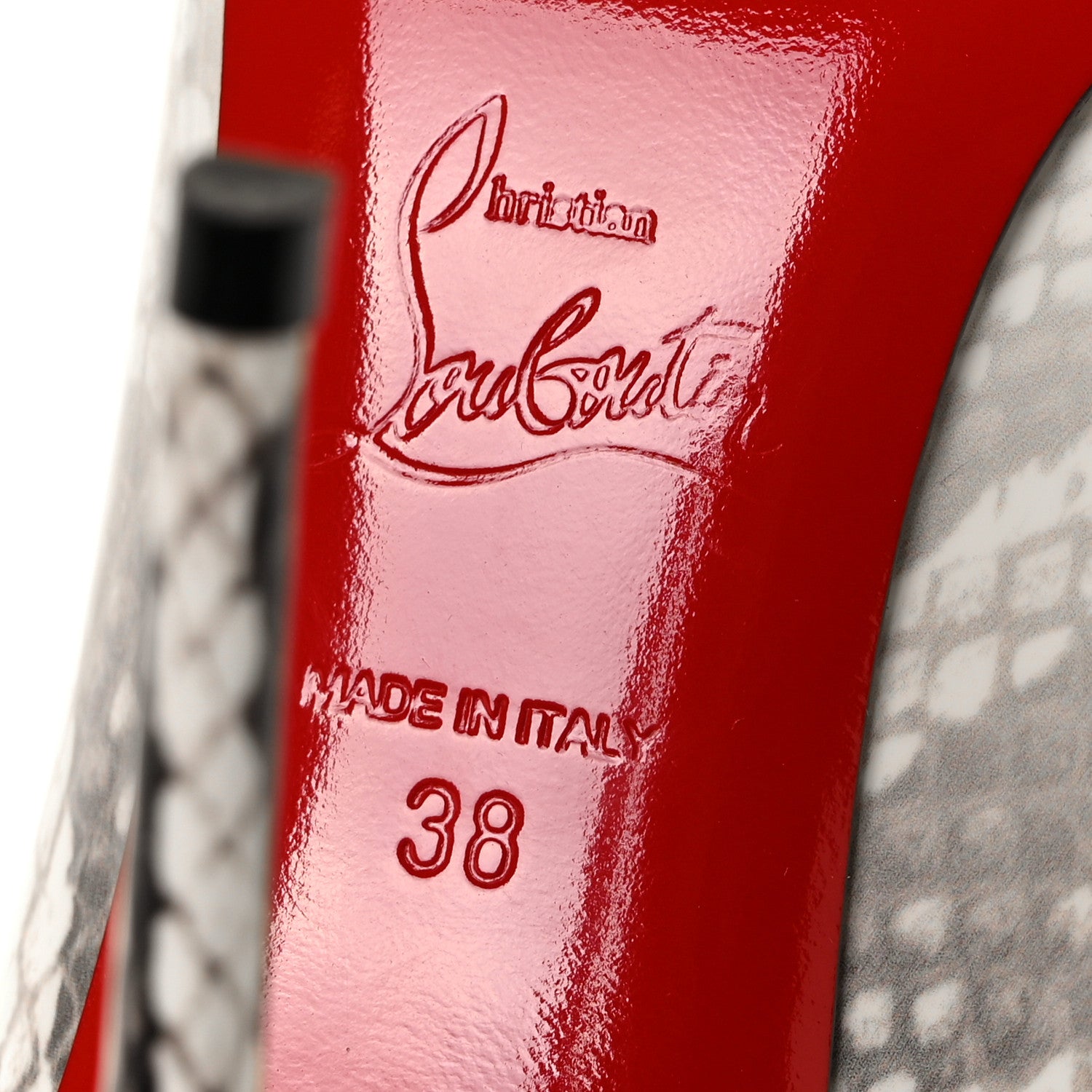 Christian Louboutin Patent Degrade Snakeskin Printed So Kate 120 Pumps 38 White Roccia 6 of 7