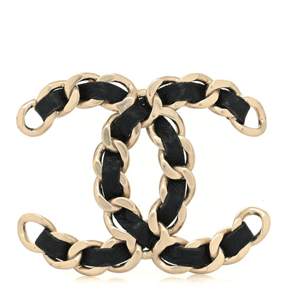Chanel Lambskin Chain CC Brooch Black Gold 2 of 4