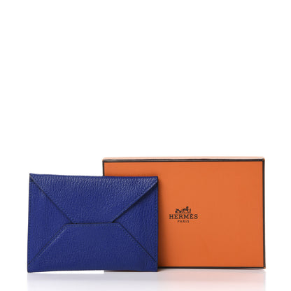 Hermes Chevre Mysore Envelope Wallet Bleu Electrique 8 of 8