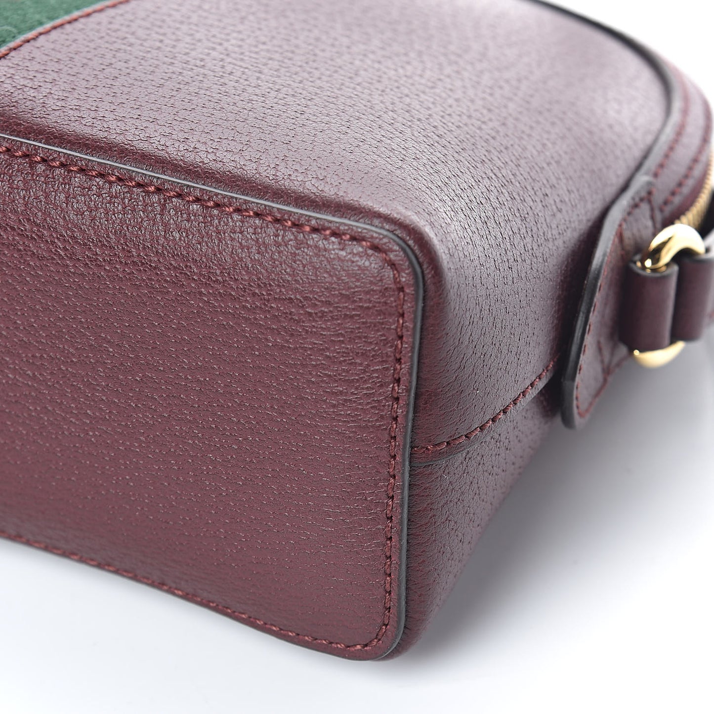 Textured Calfskin Web Small Ophidia Dome Shoulder Bag Vintage Bordeaux