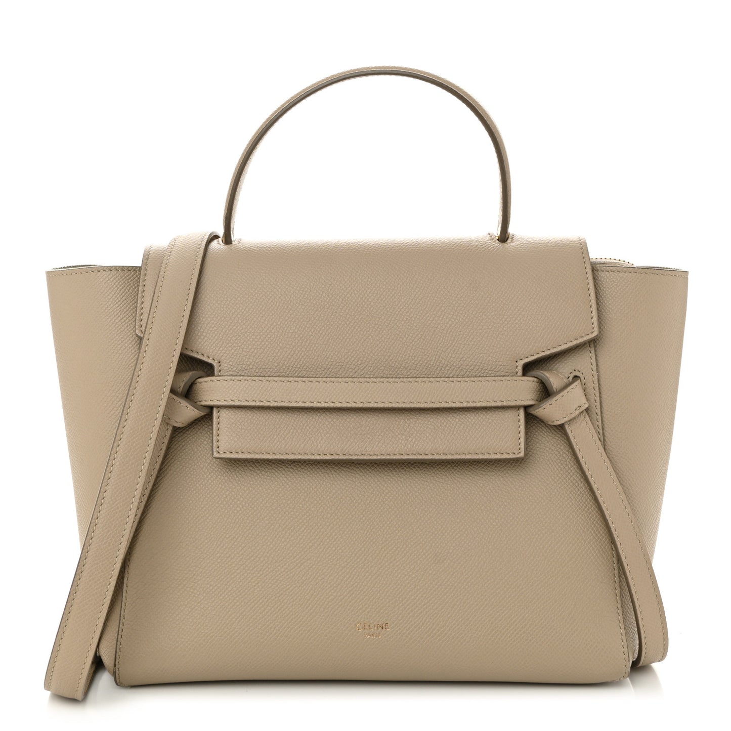 Grained Calfskin Micro Belt Bag Light Taupe