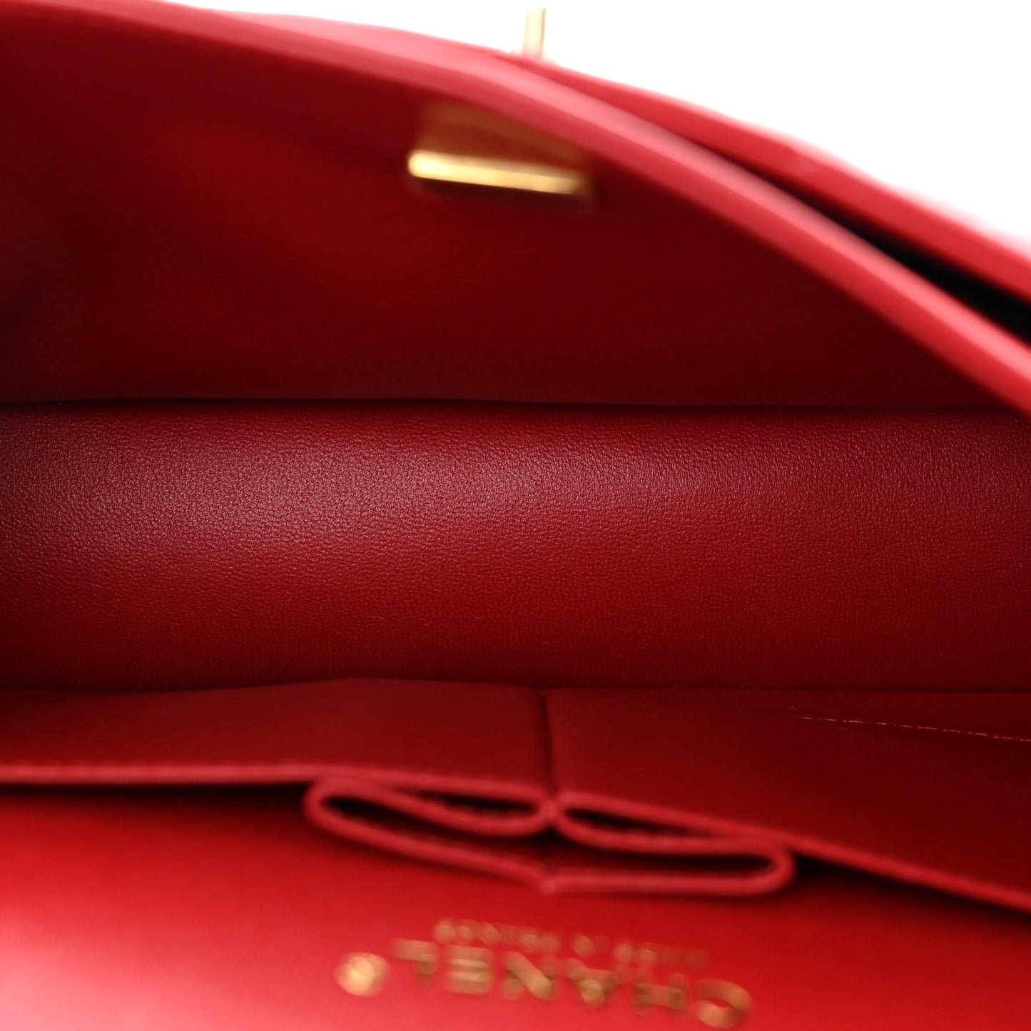Lambskin Quilted Small Double Flap Red