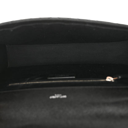 Saint Laurent Grain De Poudre Textured Mixed Matelasse Large Triquilt Monogram Satchel Black 5 of 11