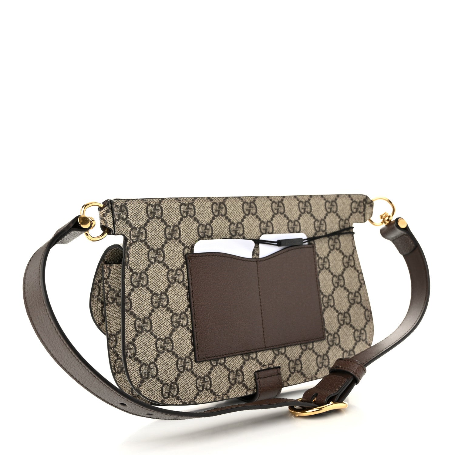 Gucci GG Supreme Monogram Textured Dollar Calfskin Blondie Belt Bag Beige Ebony New Acero 3 of 11