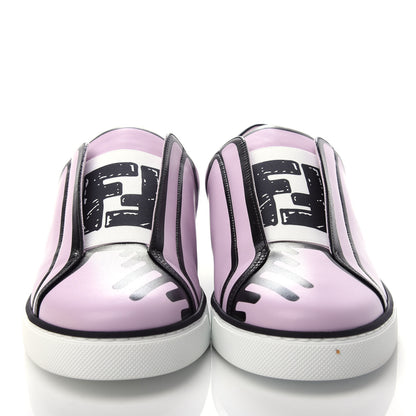 Fendi X JOSHUA VIDES Nappa Rockoclick Slip On Sneakers 38 Pink Xiloph White Black 5 of 11