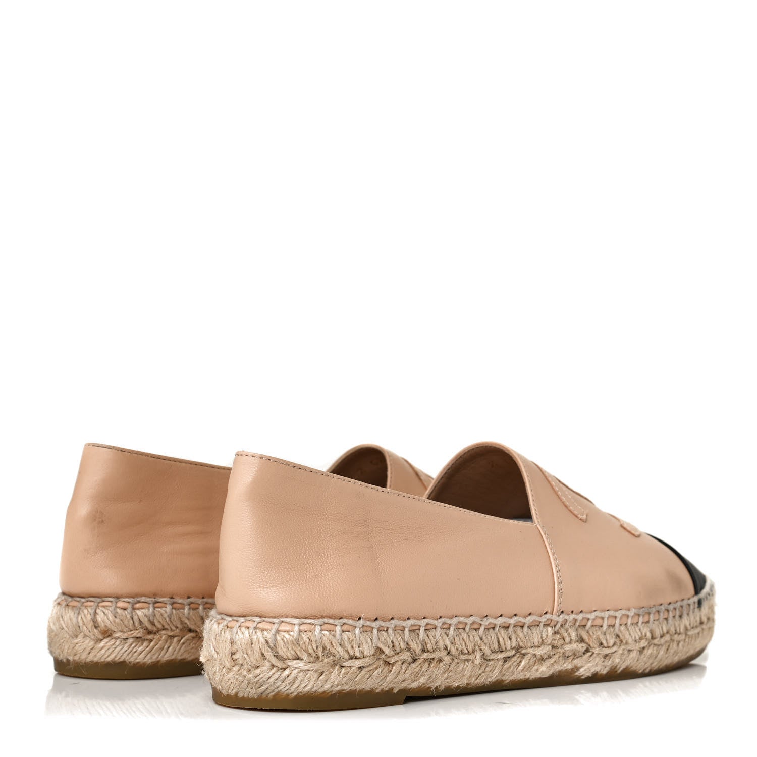Chanel Lambskin CC Espadrilles 38 Beige Black 4 of 12