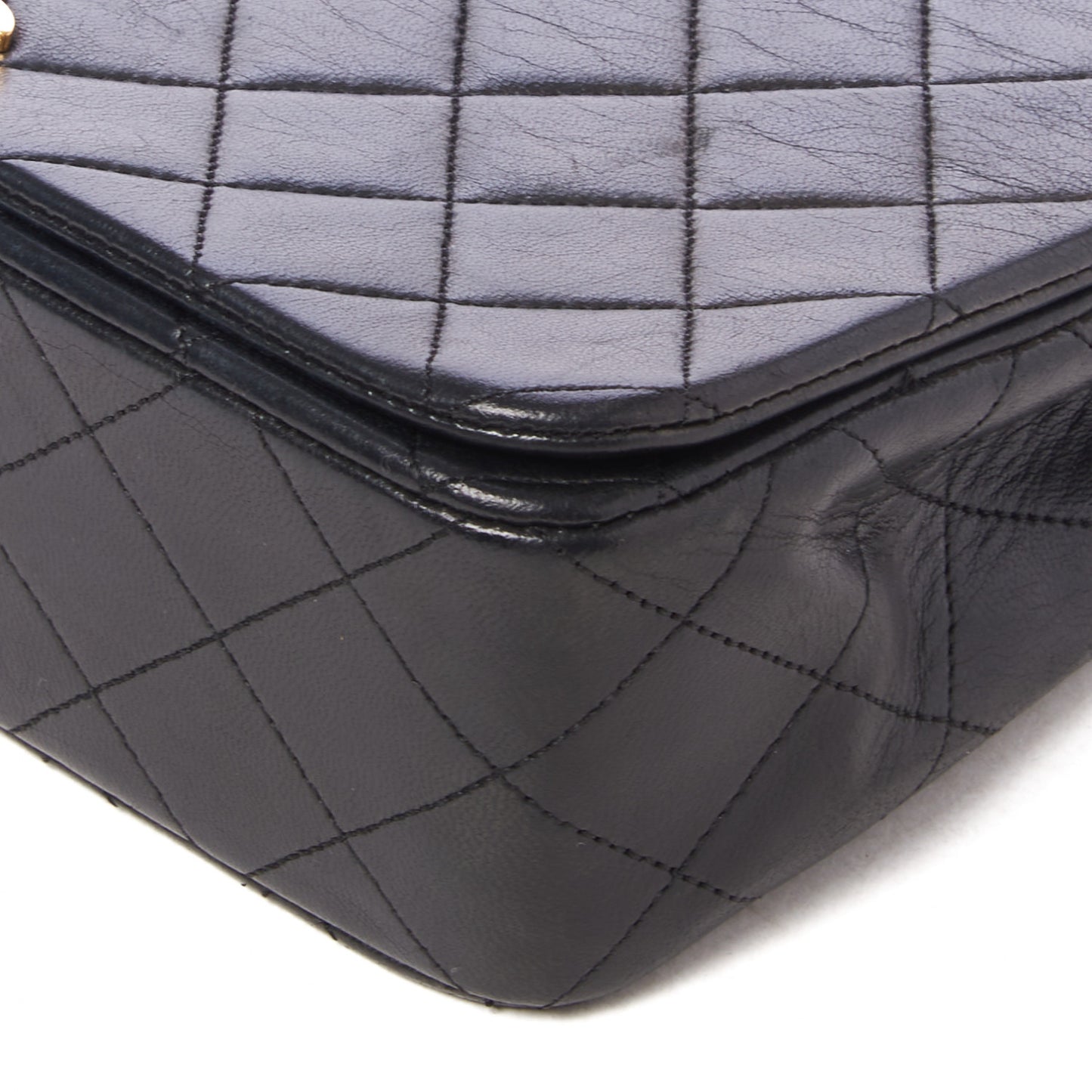 Lambskin Quilted Small Single Flap Bag Black