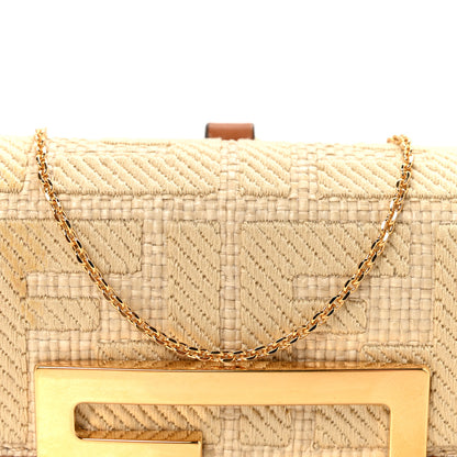 Fendi Raffia Vitello King Lucido FF Embroidered Nano Maxi Buckle Baguette Charm Alchemy Brandy 8 of 11