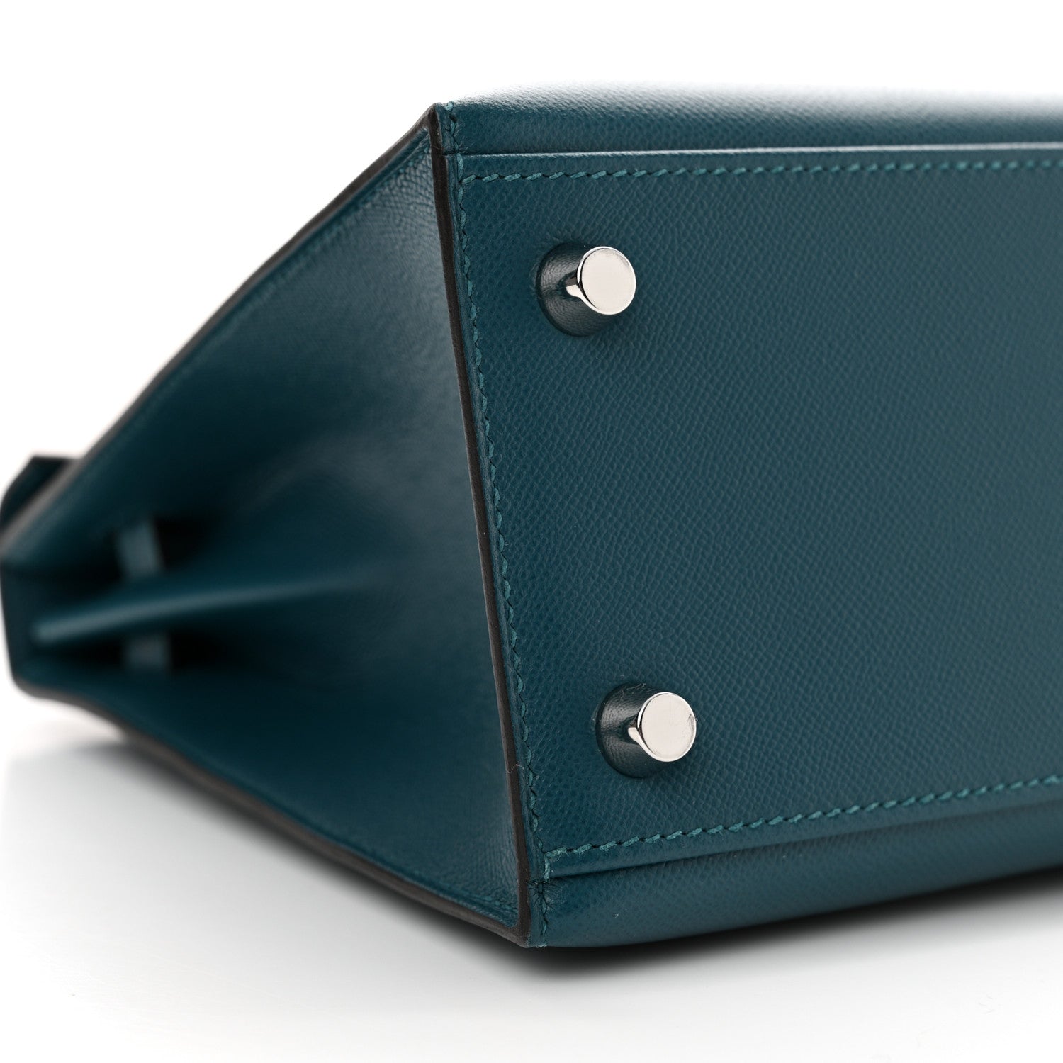 Hermes Madame Calfskin Verso Kelly Sellier 25 Vert Bosphore Sienne 9 of 12
