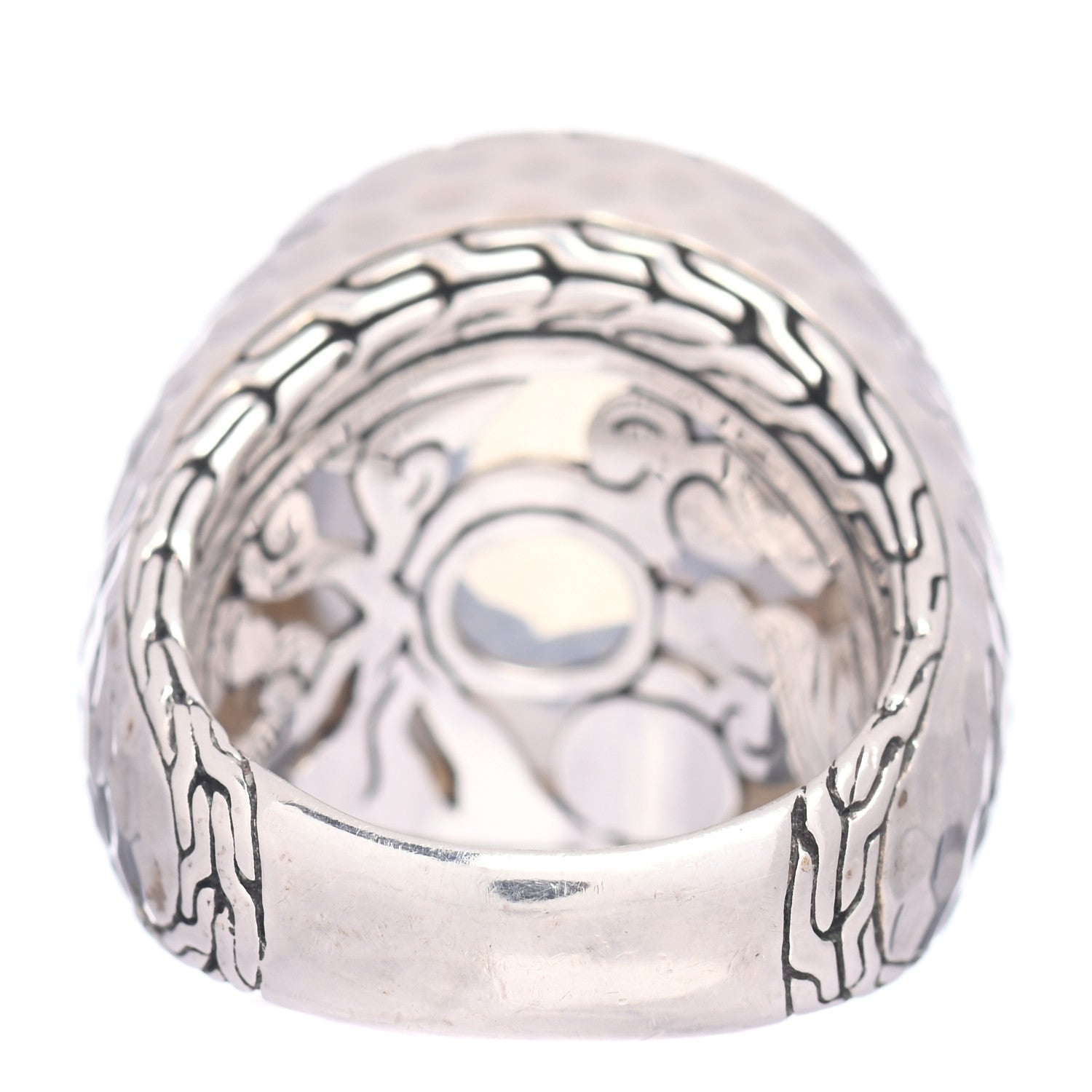John Hardy Sterling Silver Moon Quartz Bamboo Dome Ring 54 7 4 of 5